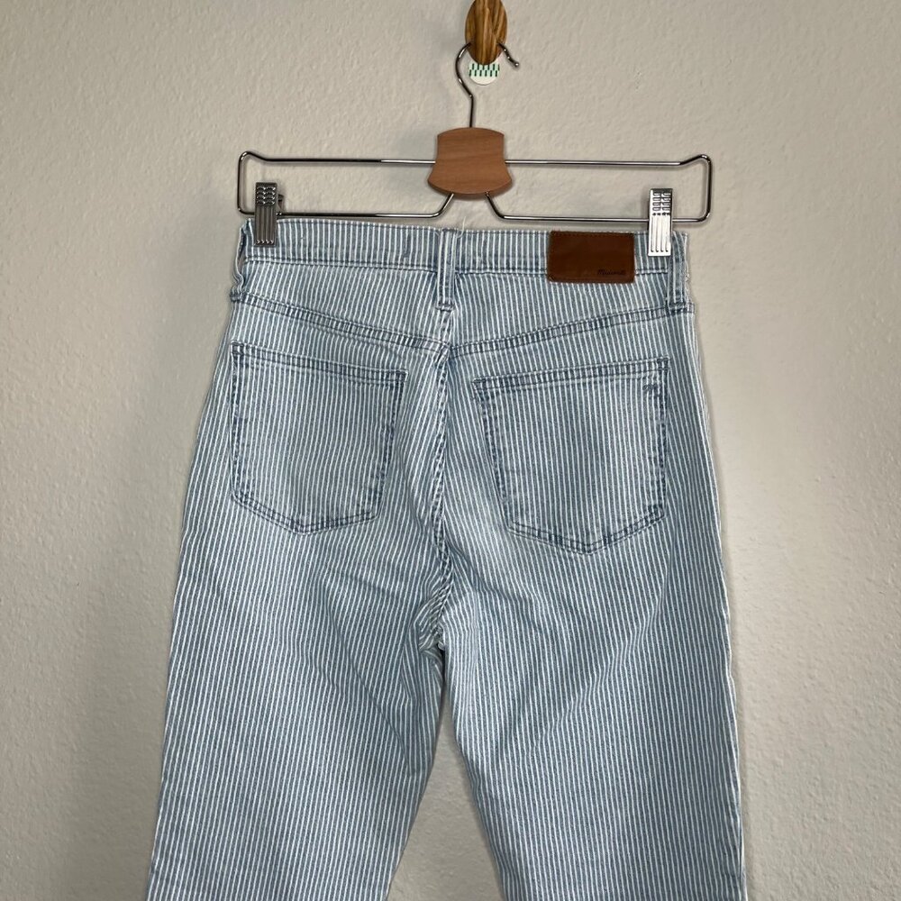 Madewell 10" Womens Blue White High-Rise Skinny Crop Jeans Piper Stripe Size 25 - Picture 3 of 13